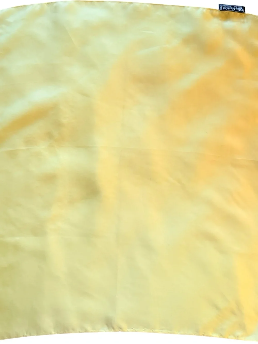 Oleg Cassini Burmel 100% Silk 20” Square Scarf Butter Yellow Neckerchief Vintage